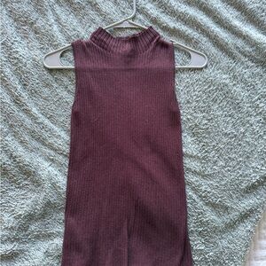 Ann Taylor Sleeveless Knit Top - Burgundy